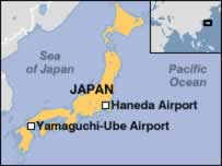 Japanese map showing where Japanese pilot with sleep apnea had problems